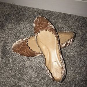 Chloé Lauren Scalloped Velvet Ballerina Flat